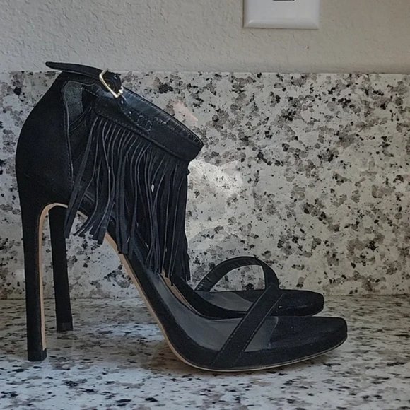 Stuart Weitzman Love fringe heels US sz 8.5 - Picture 1 of 11